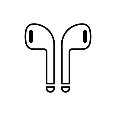 Kulaklık vektörü kablosuz aygıt doğrusal biçim simgesi, kulaklıklar beyaz arkaplanda izole edilmiş düz sembol