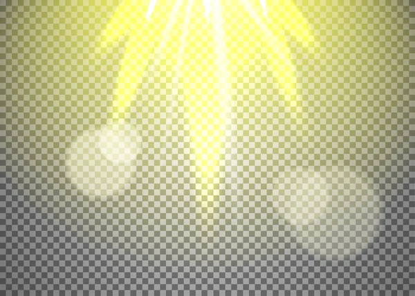 Lumineux Éclat Lumière Sur Effet Fond Transparent Vectro Éclat Éclat — Image vectorielle