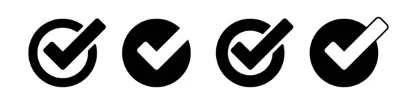 Icona Collezione Checkmark Icone Controllo Impostate Stile Nero Sipmple Illustrazione — Vettoriale Stock
