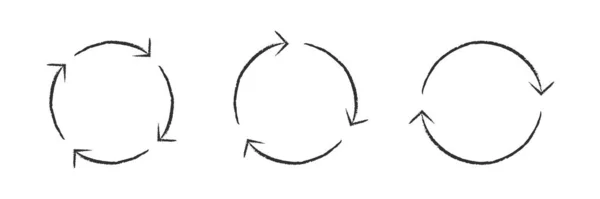 Flecha Conjunto Círculo Vector Inverso Forma Grunge Flechas Redondas Circular — Archivo Imágenes Vectoriales