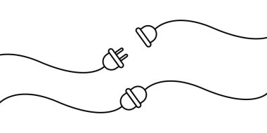 Soket elektrik prizi doğrusal illüstrasyon. 404 hata sayfası bulunamadı. Elektrik bağlantısı kavramı.