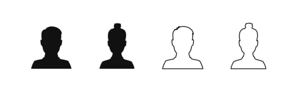 Профіль Користувача Значок Аватар Чоловічий Жіночий Силует Анонімних Інтернет Соціальних — стоковий вектор