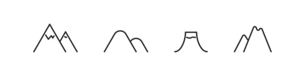 Простая Коллекция Иконок Стиле Векторной Линии Монтана Набор Символов Вектора — стоковый вектор