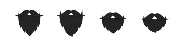 Борода Векторна Плоска Ікона Дорослий Чоловік Стильні Гіпсові Перукарські Бороди — стоковий вектор