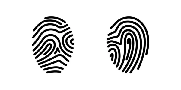 Fingerprint Vector Icon Thumbprint Biometric Security Authorization Digital Identification Symbol — Stock Vector