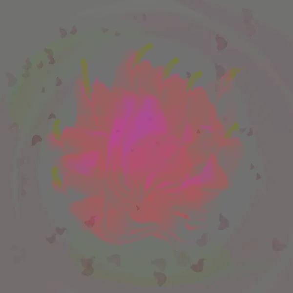 Auf Einem Beigefarbenen Hintergrund Befindet Sich Eine Blassrosa Blume Die — Stockvektor