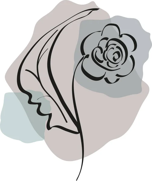 Hassas Bir Çiçeğin Soyut Görüntüsü Yazarın Fırçası Tarafından Yapılmış Beyaz — Stok Vektör