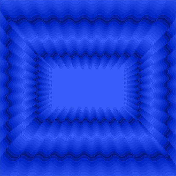 Bright Blue Rectangular Background Curved Wavy Lines — стоковый вектор