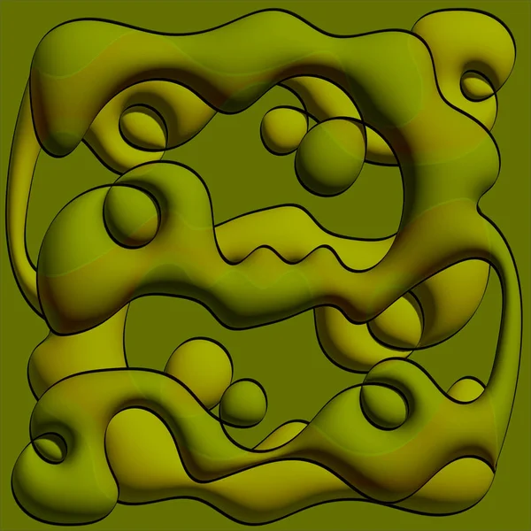 Abstract Background Bloated Elements Green Gradient Color — стоковый вектор