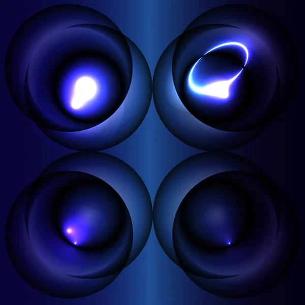 Gradual Emergence Plasma Using Blue Gradient Rounded Shapes Luminous Elements — стоковый вектор
