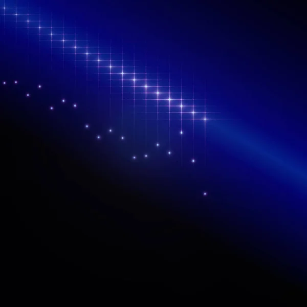 Abstraktes Bild Von Bewegten Funkelnden Sternen Auf Blauem Gradienten Hintergrund — Stockvektor
