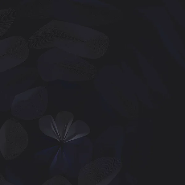 Анотація Рослинного Тла Декількох Фігур Тонких Вигнутих Елементів Темному Тлі — стоковий вектор