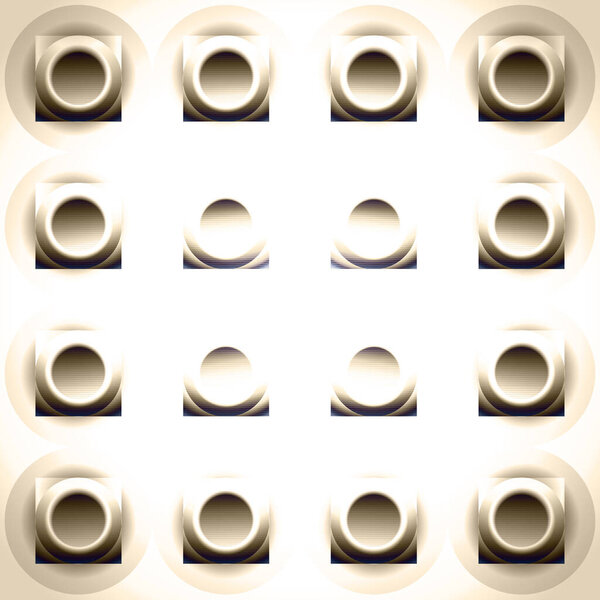 Абстрактный фон из бежевых элементов квадратной формы на заднем плане.