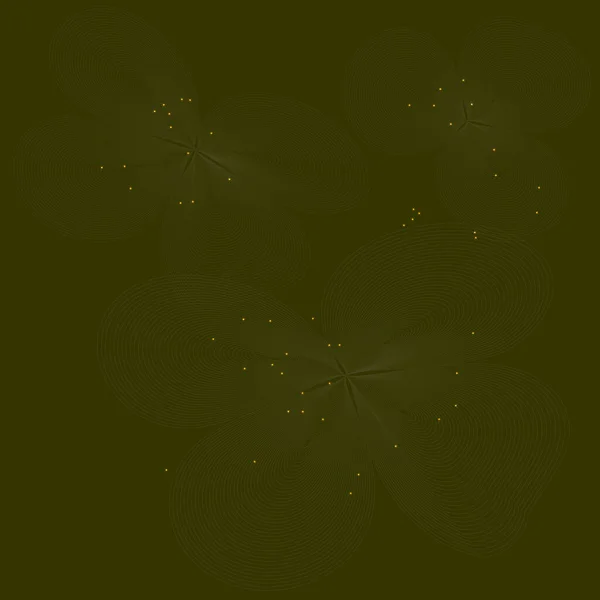 Abstrait Fond Vert Foncé Avec Des Fleurs Des Étincelles Brillantes — Image vectorielle