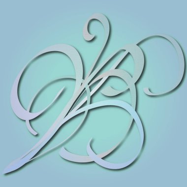 Soyut hassas kıvrımlar, eğimli yeşil bir arkaplanda bir model oluşturuyor. 3d.