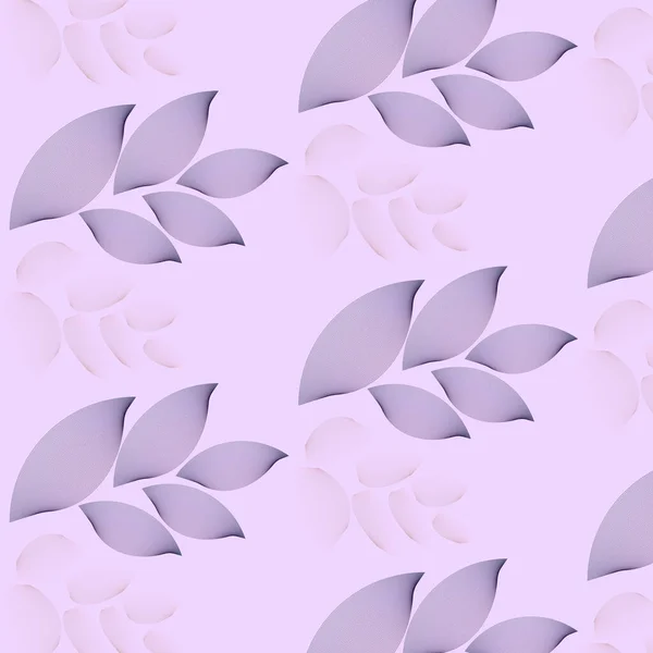 Pattern Delicate Abstract Leaves Gray Beige Tones Pink Background — Stock Vector