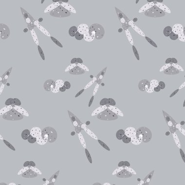 Bir perinin komik soyut figürleri, bacaklı roketler, tırtıllar 3D tasarım modelini oluşturur.