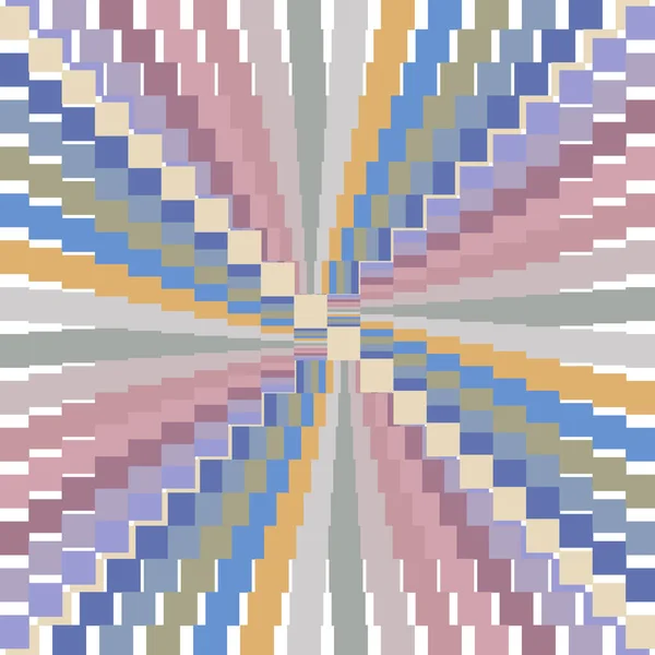 许多不同颜色的矩形的几何背景 沿着中心线排列 — 图库矢量图片