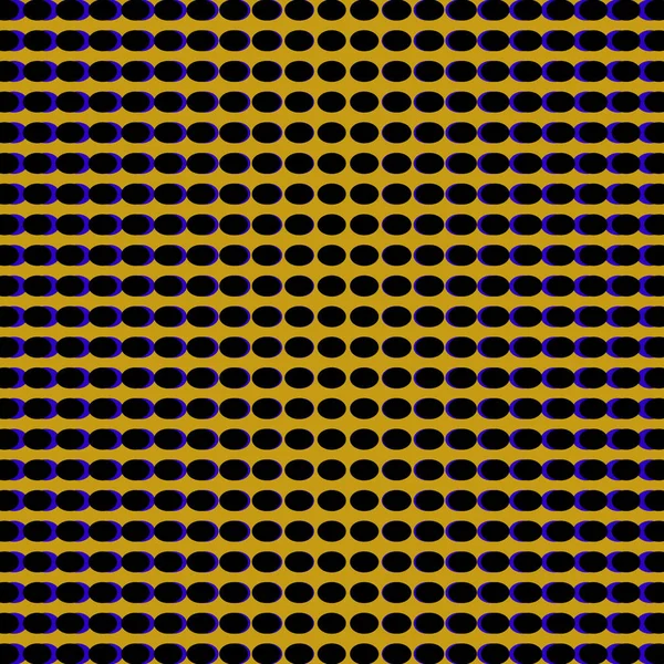 在芥末色背景上的许多黑色和蓝色卵泡的抽象光学错觉 用于包装 邀请函 — 图库矢量图片