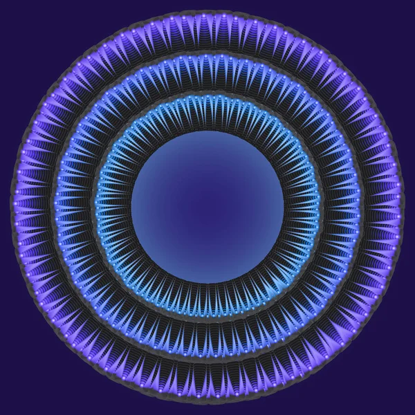 Круглая Фигура Множества Ярко Синих Фиолетовых Элементов Обозначения — стоковый вектор