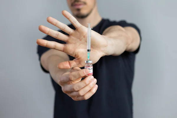 Aşı reddi için kavramsal resim — Stok fotoğraf