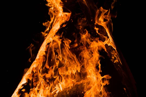 Fire Flame Black Background Texture Flame — Stock Photo, Image