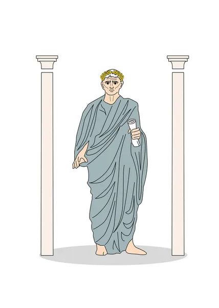 Guy Julius Caesar Portresiyle Karikatür Çizimi — Stok Vektör