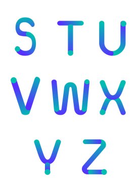 Modern grafik biçiminde harf dizisi 