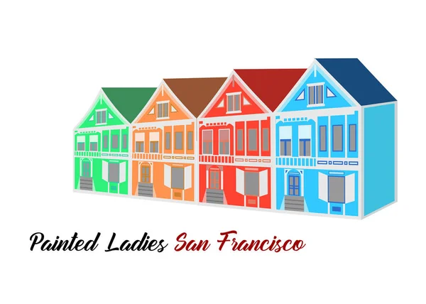 Ilustración Estilo Diseño Plano Sobre Tema San Francisco — Vector de stock