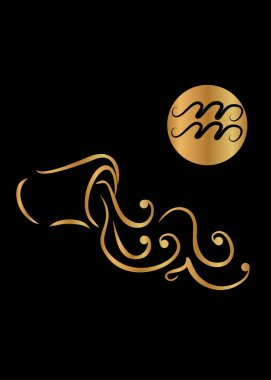 Resim, altın rengi burç işareti..