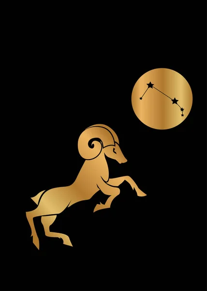 Иллюстрация Знак Зодиака Черно Золотом Цвете — стоковый вектор
