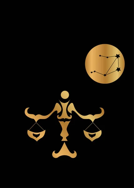 Ілюстрація Знак Зодіаку Чорно Золотому Кольорі — стоковий вектор