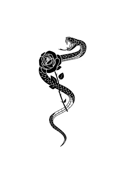 Hermosa Ilustración Sobre Tema Los Animales Con Una Hermosa Serpiente — Archivo Imágenes Vectoriales