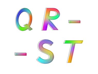 Cazibeli ve renkli harf kümeleri 