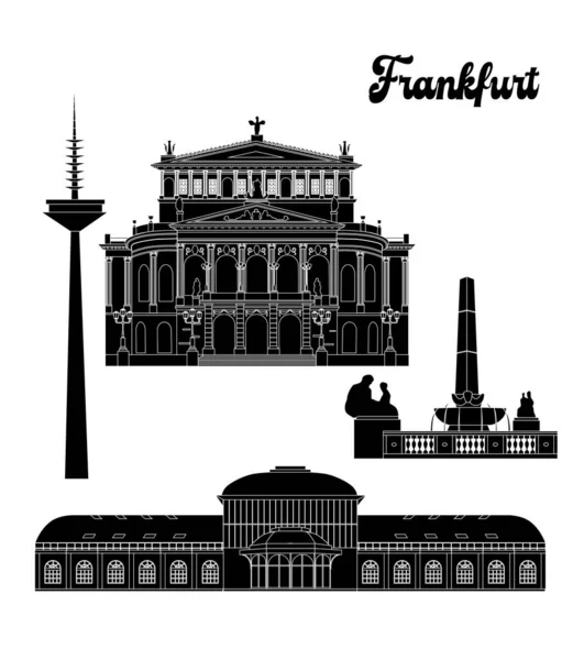 Illustration Style Flat Design Theme Frankfurt — Stock Vector