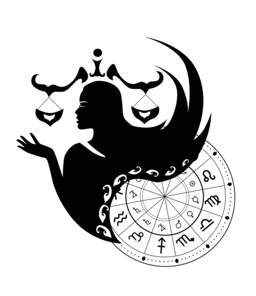 Illustrationen Zodiak Tecken Svart Färg — Stock vektor