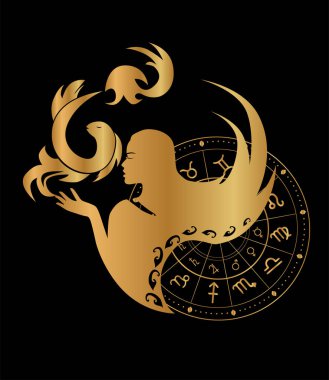 Resim, altın rengi burç işareti..