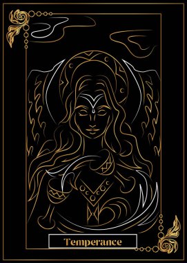 the illustration - card for tarot - The temperance card.