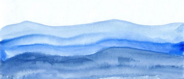 Chinese Inkt Schilderen Van Rustige Gladde Blauwe Aziatische Bergen Vredige — Stockfoto