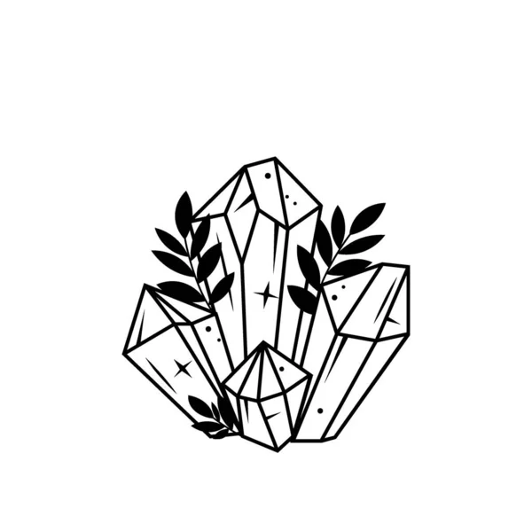 Line style diamond crystal set on white background