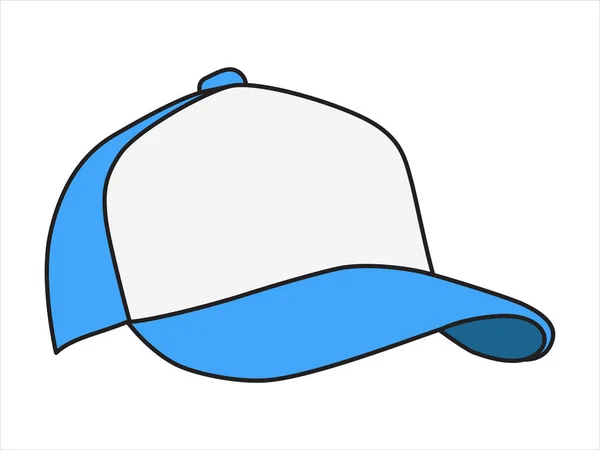 蓝色棒球帽的角度可以看到前面 设计用的软垫棒球帽卡通片矢量说明 — 图库矢量图片