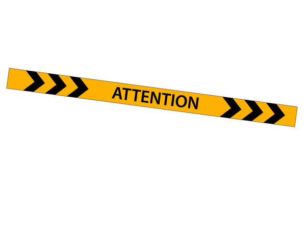 Yellow and black stripes on ribbon. Symbol of dangerous and radioactive substances in industry. Caution tape. Vector Illustration.