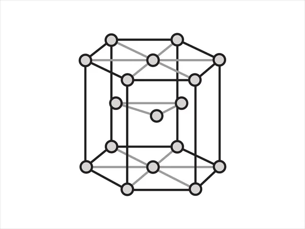 Volumetrische Kristallen Rooster Positie Van Atomen Een Kristal Vectorillustratie — Stockvector