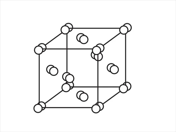 Objemová Krystalová Mříž Pozice Molekul Vektorová Ilustrace — Stockový vektor