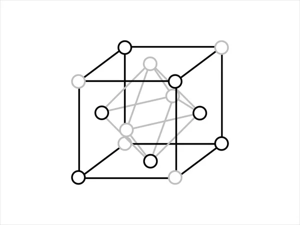 Objemová Krystalová Mříž Pozice Atomů Krystalu Vektorová Ilustrace — Stockový vektor