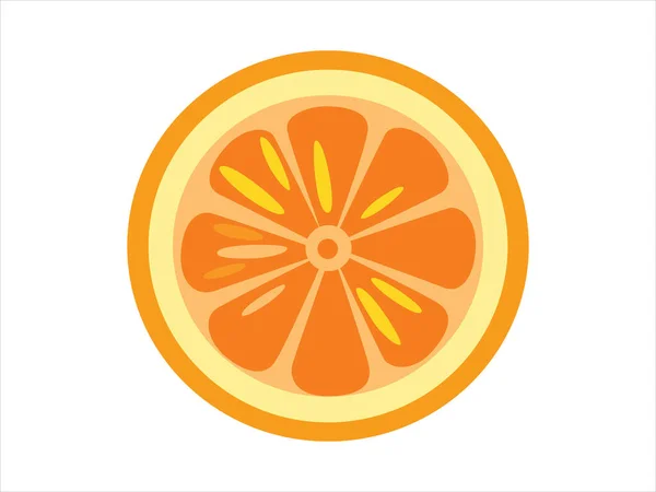 Slice Orange Section Vector Flat Fruit Illustration — Stock Vector