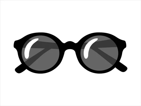 Retro Sluneční Brýle Izolované Pozadí Kulaté Brýle Černými Obroučkami Dámské — Stockový vektor