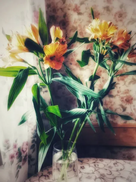 Bouquet Fleurs Oranger Dans Vase — Photo