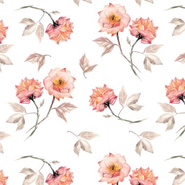 suluboya çiçek seamless modeli