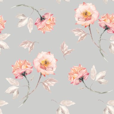 suluboya çiçek seamless modeli